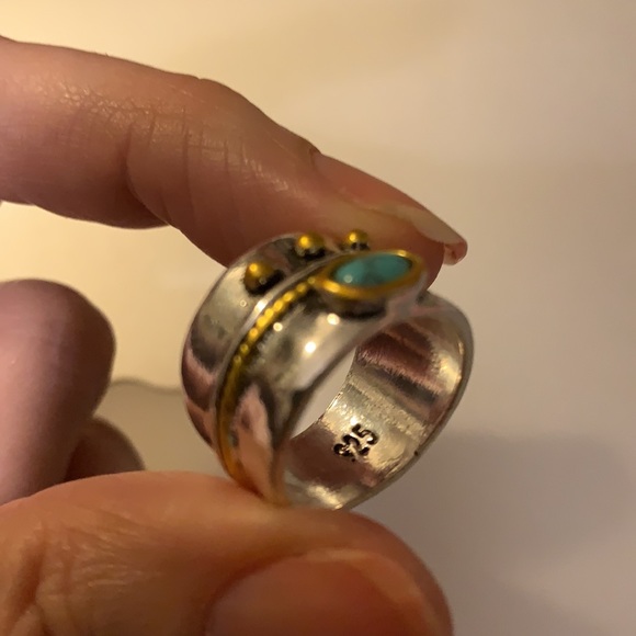 turquoise wide band ring - Picture 6 of 8